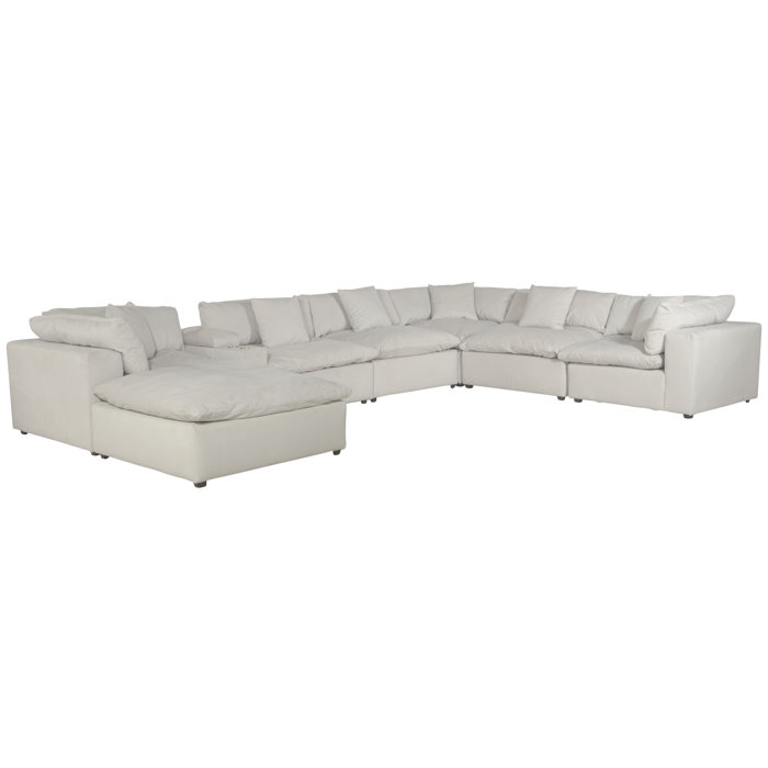 Beachcrest Home Barboza 8 Piece Upholstered Sectional Featuring Stain